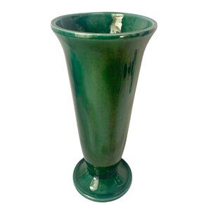 Vintage Hull Pottery Vase Green Glaze Tall Art Pottery